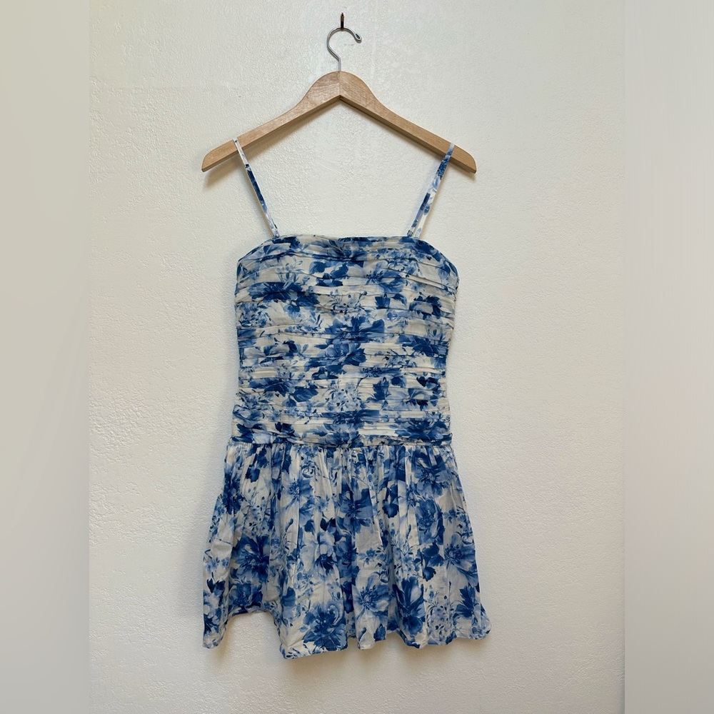 NWT Abercrombie & Fitch Blue Floral Mini Dress with convertible straps